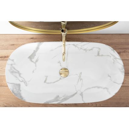 REA-U8403 - Aufsatzwaschbecken CLEO 41x81 cm Keramik/Marmoroptik