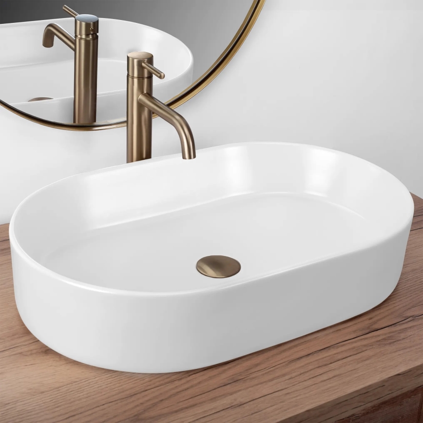 REA-U9657 - Aufsatzwaschbecken NADIA 38,5x61 cm Keramik/mattweiß