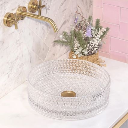 REA-U9670 - Aufsatzwaschbecken CRISTAL 35,5 cm Glas/transparent