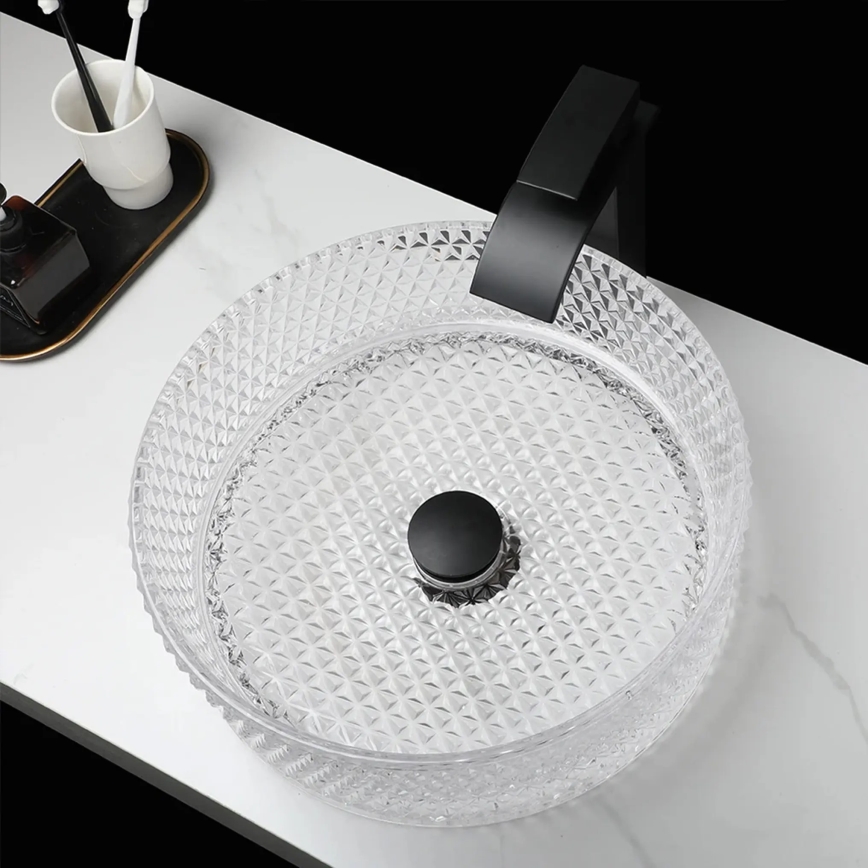 REA-U9670 - Aufsatzwaschbecken CRISTAL Ø 35,5 cm Glas/transparent