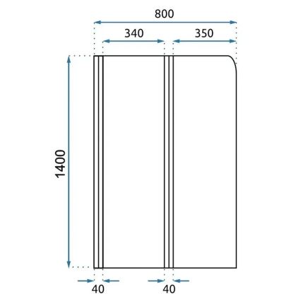 REA-W5696 - Faltbare Badewannenabtrennung AGAT 140 x 80 cm, gebürstetes Kupfer/Klarglas