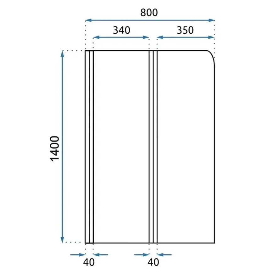 REA-W5696 - Faltbare Badewannenabtrennung AGAT 140 x 80 cm, gebürstetes Kupfer/Klarglas