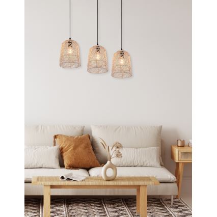 Reality - Pendelleuchte an Kabel LOVIS 3xE27/40W/230V schwarz