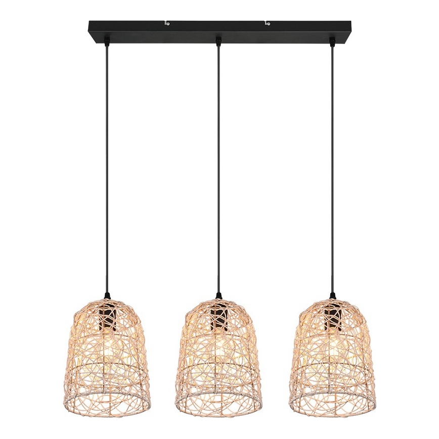 Reality - Pendelleuchte an Kabel LOVIS 3xE27/40W/230V schwarz