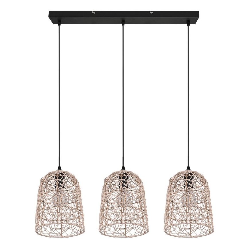 Reality - Pendelleuchte an Kabel LOVIS 3xE27/40W/230V schwarz