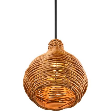 Reality - Pendelleuchte mit Kabel SPROUT 1xE14/40W/230V braun/Rattan