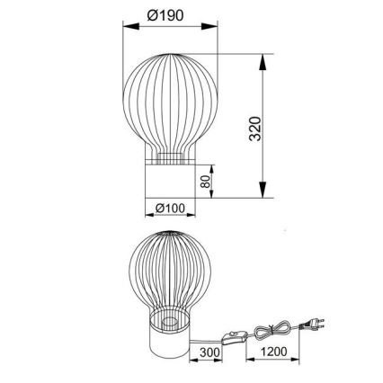 Reality - Tischlampe DAVE 1xE27/40W/230V