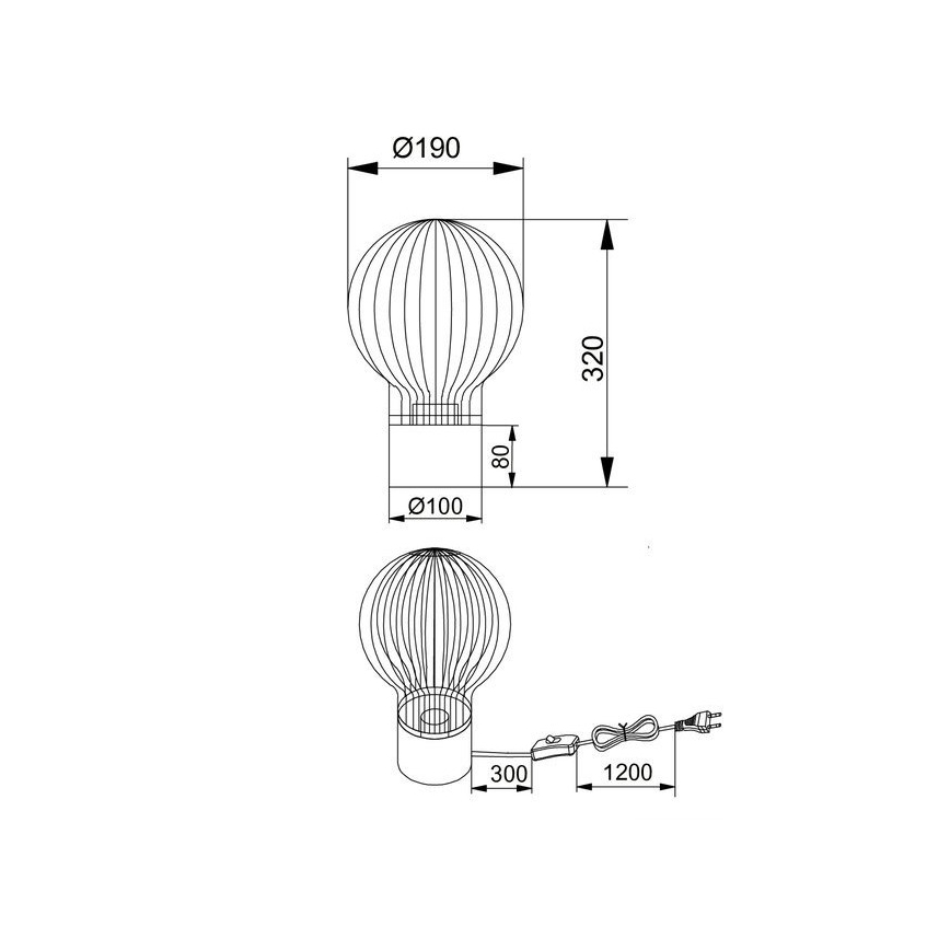 Reality - Tischlampe DAVE 1xE27/40W/230V
