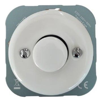 Reblig - Porzellan-Retro-Dimmer, rahmenlos, 250 V/10 A, weiß