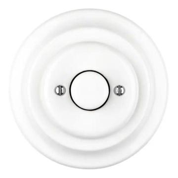 Reblig - Porzellan-Retro-Drehdimmer mit Rahmen 250V/10A weiß