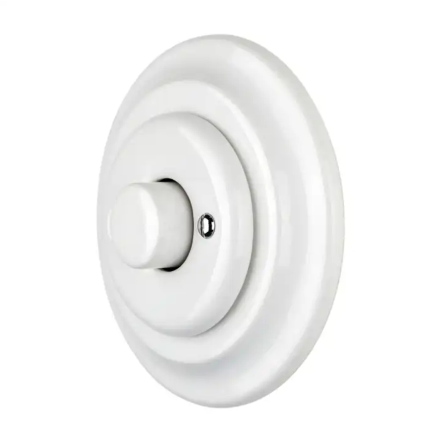 Reblig - Porzellan-Retro-Drehdimmer mit Rahmen 250V/10A weiß