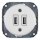 Reblig - Porzellan-Retro-USB-Steckdose, rahmenlos, 2x USB-A, weiß