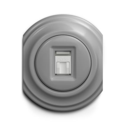 Reblig - Retro-Datensteckdose ohne Rahmen, grau