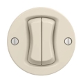 Reblig - Retro Doppelschalter für Treppenhaus, rahmenlos, Nr. 6+6, Beige