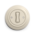 Reblig - Retro einpoliger Lichtschalter mit Rahmen Nr. 1, beige
