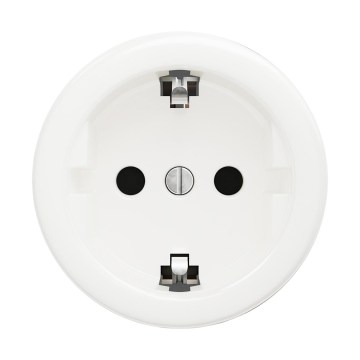 Reblig - Retro-Haushaltssteckdose, rahmenlos, SCHUKO 230 V/16 A, schneeweiß