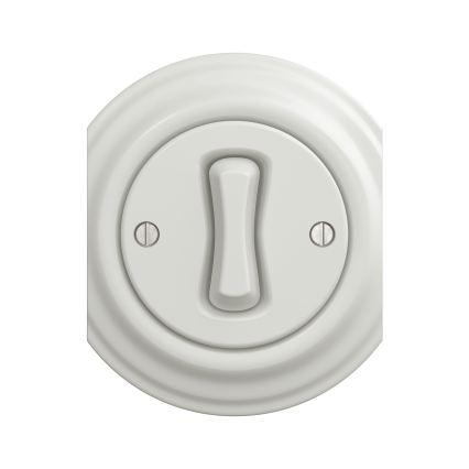 Reblig - Retro-Kreuzschalter ohne Rahmen Nr. 7, weiße Keramik