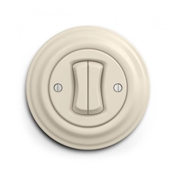 Reblig - Retro-Mehrfachschalter mit Rahmen Nr. 5, beige