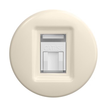 Reblig - Retro-Netzwerkdose rahmenlos beige