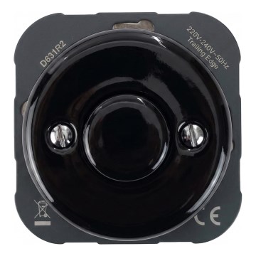 Reblig - Retro-Porzellan-Dimmer rahmenlos 250V/10A schwarz