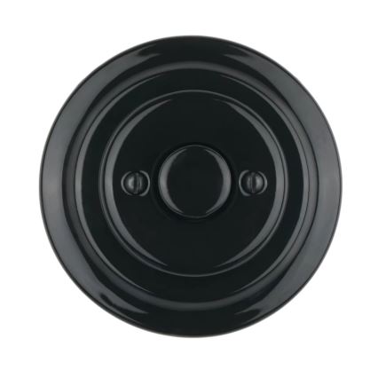 Reblig - Retro-Porzellan-Drehdimmer mit Rahmen 250V/10A schwarz