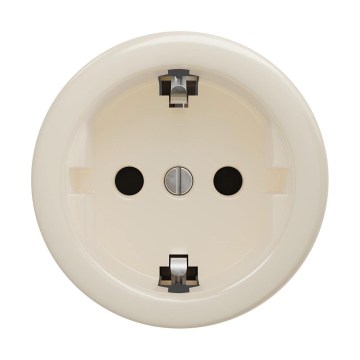 Reblig - Retro SCHUKO-Steckdose ohne Rahmen, 230 V / 16 A, Beige