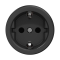 Reblig - Retro-Steckdose für den Haushalt, rahmenlos, SCHUKO 230 V/16 A, schwarz
