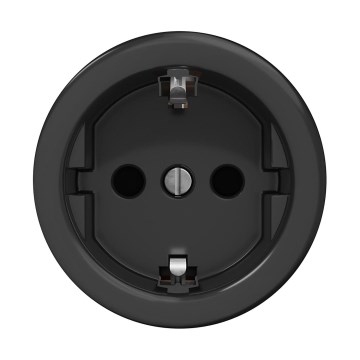 Reblig - Retro-Steckdose für den Haushalt, rahmenlos, SCHUKO 230 V/16 A, schwarz