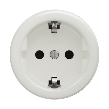 Reblig - Retro-Steckdose für den Wohnbereich ohne Rahmen SCHUKO 230V/16A Keramik weiß