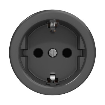 Reblig - Retro-Steckdose für den Wohnbereich, rahmenlos, SCHUKO 230V/16A, Anthrazit