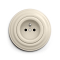 Reblig - Retro-Steckdose für Zuhause mit Rahmen 230 V beige
