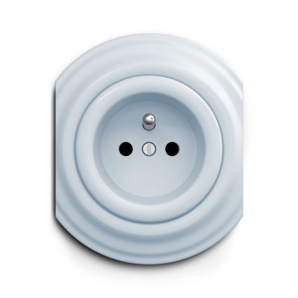 Reblig - Retro-Steckdose für Zuhause, rahmenlos, 230 V, blau