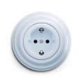 Reblig - Retro-Steckdose mit Rahmen SCHUKO 230V/16A blau