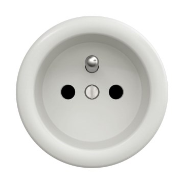 Reblig - Retro-Steckdose ohne Rahmen 230V Keramik weiß