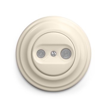 Reblig - Retro Teilnehmerdose TV+R (Enddose) mit Rahmen beige