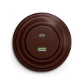 Reblig – Retro-USB-Steckdose A+C mit Rahmen, braun