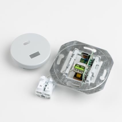 Reblig - Retro-USB-Steckdose A+C mit Rahmen, grau