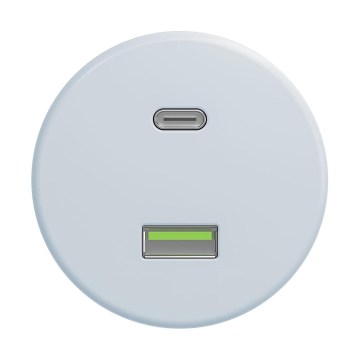 Reblig - Retro USB-Steckdose A+C rahmenlos blau