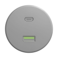 Reblig - Retro-USB-Steckdose A+C rahmenlos grau