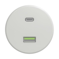 Reblig - Retro USB-Steckdose A+C rahmenlos Keramik weiß
