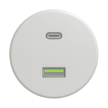 Reblig - Retro USB-Steckdose A+C rahmenlos Keramik weiß