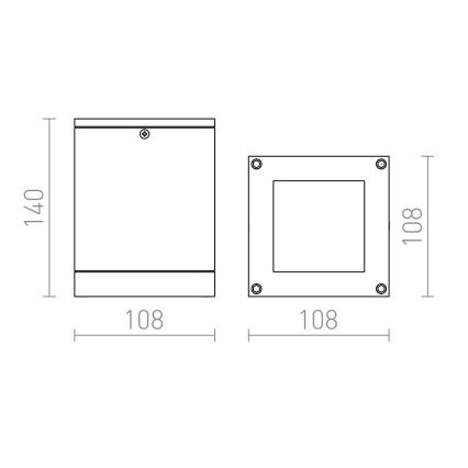 RED - Design Rendl - R10385 - Außendeckenleuchte QUADRA 1xE27/75W/230V IP54