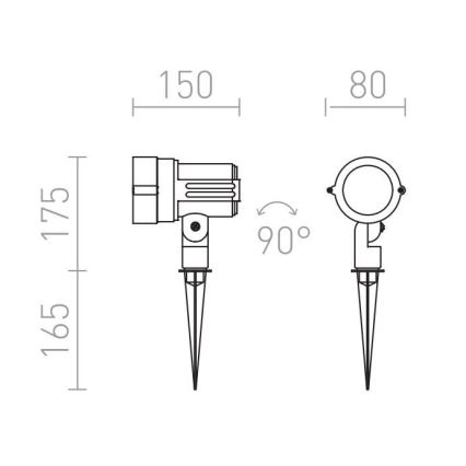 RED - Design Rendl - R10527 - LED Auβenbeleuchtung GARY LED/10W/230V IP65 grau