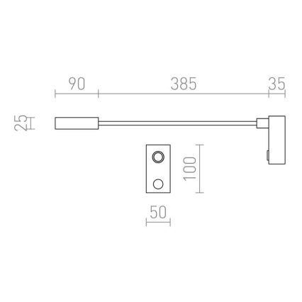 RED - Design Rendl - R10541 - LED Wandlampe AIM LED/3W/230V schwarz