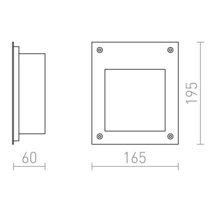 RED - Design Rendl - R10546 - LED Außen vestavné Leuchte AKORD LED/3W/230V IP65