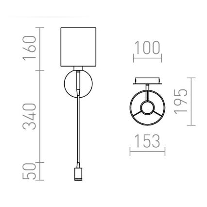 RED - Design Rendl - R10580 - LED Wandlampe VERSA 1xE27/42W/230V + LED/3W