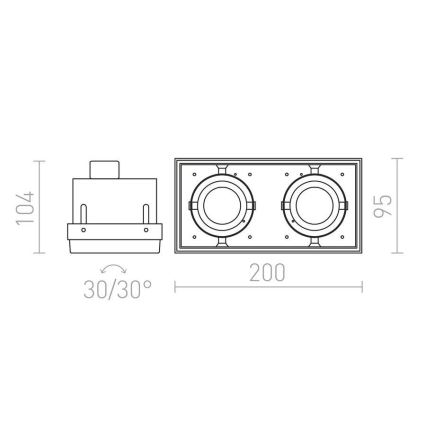 RED - Design Rendl - R12053 - Einbaustrahler ELECTRA 2xGU10/50W/230V