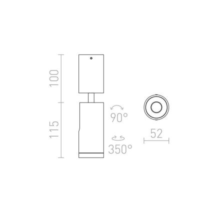 RED - Design Rendl - R12497 - LED Spotlight BOGARD LED/5W/230V schwarz