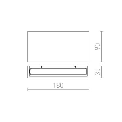 RED - Design Rendl - R12573 - LED Auβen-Wandbeleuchtung TORINO 2xLED/5W/230V IP54