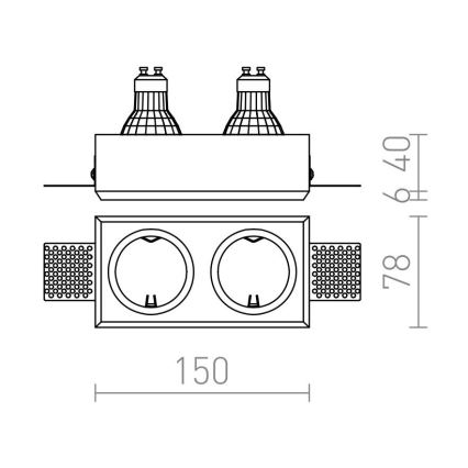 RED - Design Rendl - R12900 - Einbaubeleuchtung QUO 2xGU10/35W/230V